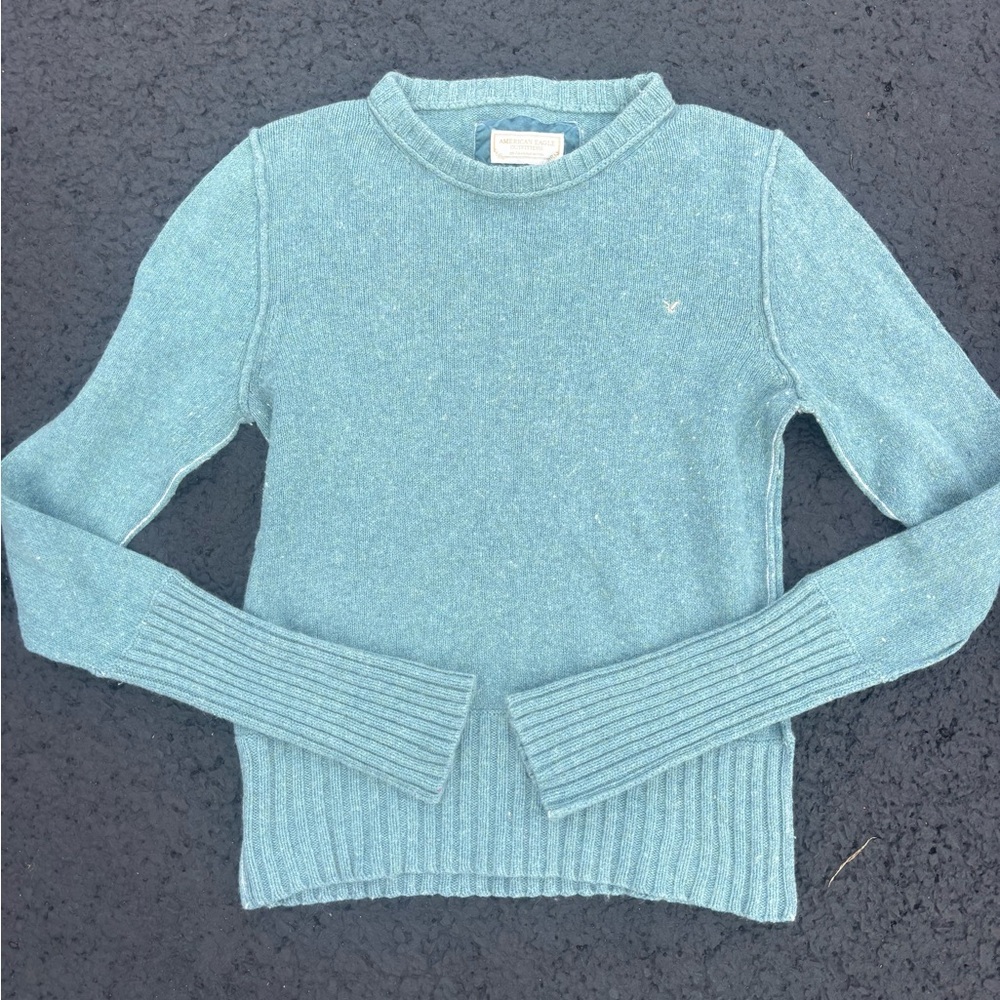 Vintage American Eagle Outfitters Light Blue Crew Neck Sweater